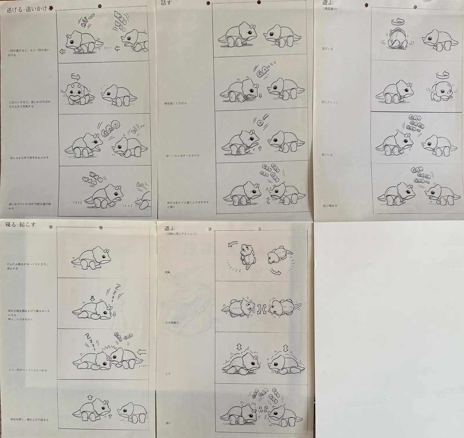 Figure 2: Sample behavioral repetoire for Syntellipet.